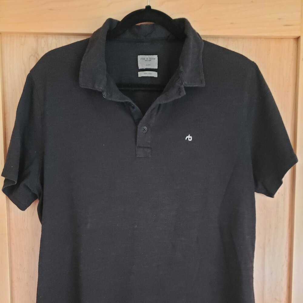 Men's Rag & Bone Black Polo Shirt